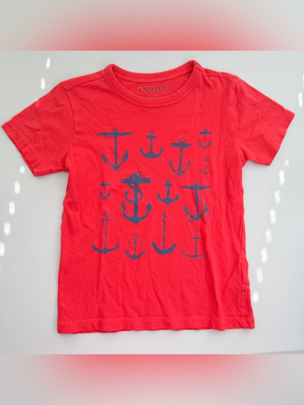 Crewcuts Red/Blue Anchor Tee XS(4/5)